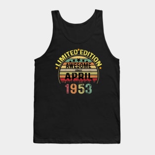 Vintage Born in April 1953 71 Years Old 71st Birthday Gift Men Women Tank Top